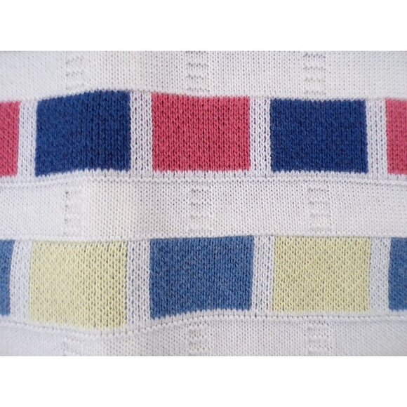 Christopher & Banks White Pastel Colorblock Cardigan Y2K 2005 Size M #127 - Picture 9 of 11